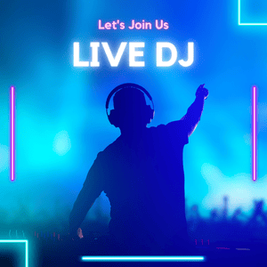 Blue Neon Night Party DJ Instagram Post 1